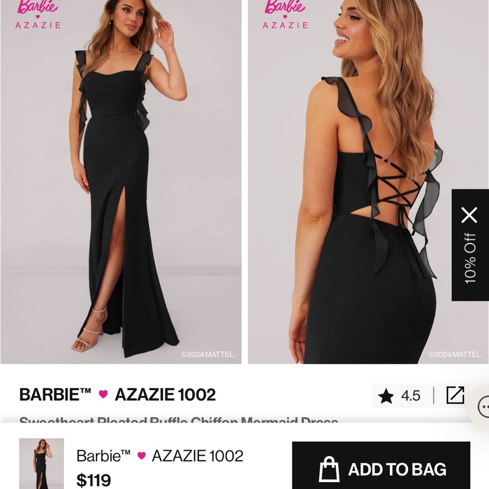 Black Chiffon Mermaid Dress